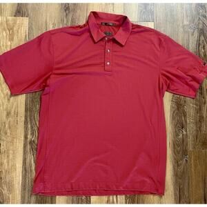 Nike Tiger Woods Collection Polo Shirt Men's Large Dri Fit Golf Sunday Red EUC‎